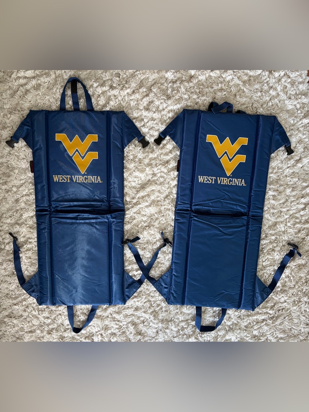 2 stadium cushion seats WVU logochair lightweight football tailgate mountaineers
